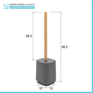 Porta scopino da appoggio grigio in abs e bambÃ¹ Wave