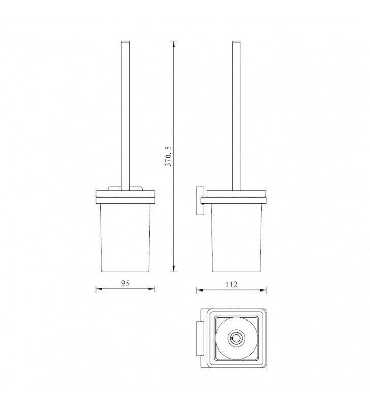 Porta salviette serie cubo a muro 60 cm - fissaggio ad incollo o con viti cod 77859