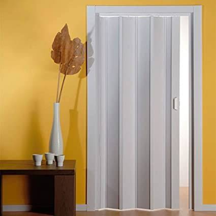 Porta soffietto da Interno 83x210cm in pvc bianco pastello - Rollplast Pinto