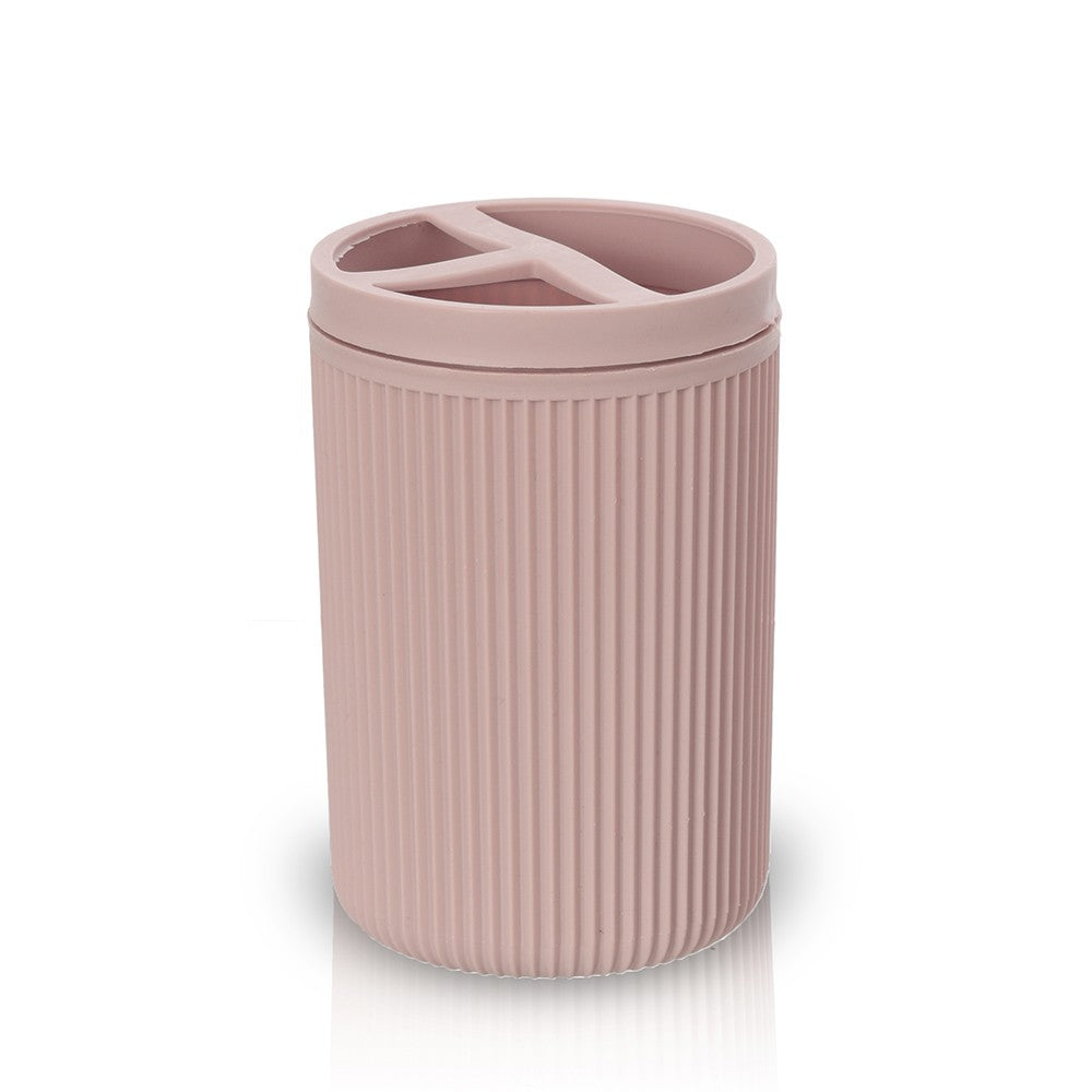 Porta spazzolini da appoggio rosa in plastica Ring