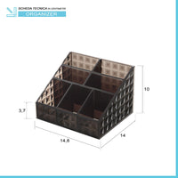 Porta trucchi organizer in plastica nero fumÃ¨ con 7 scomparti