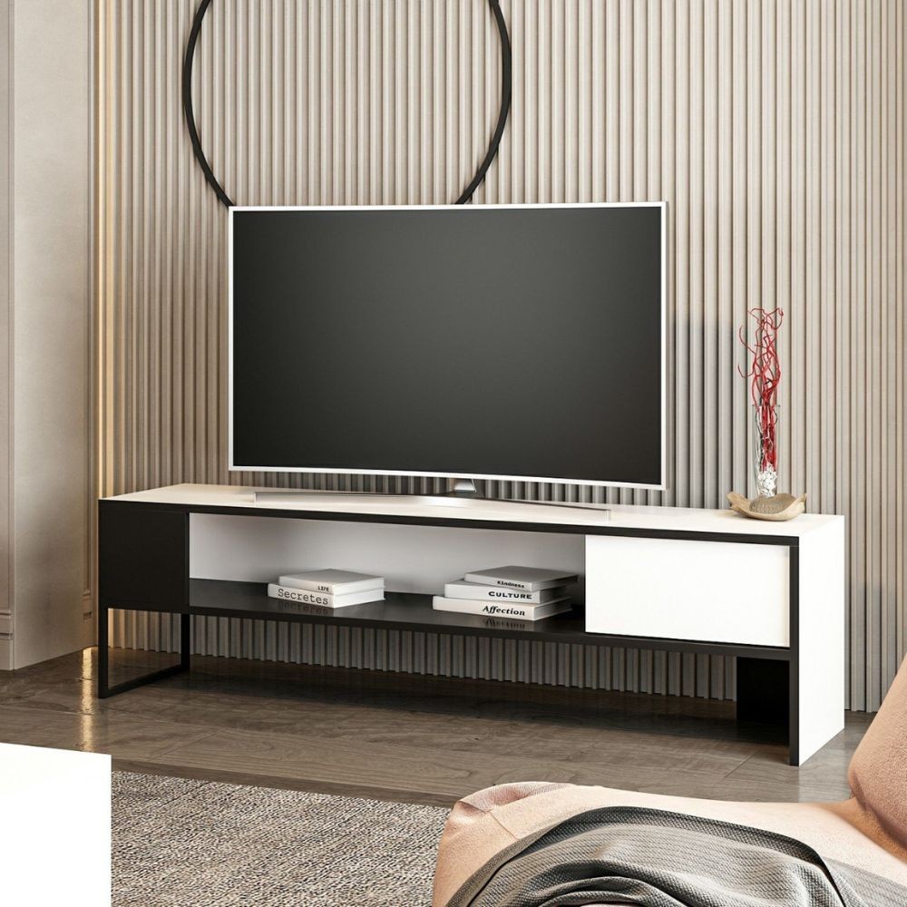 Porta tv Concordtv colore bianco e nero