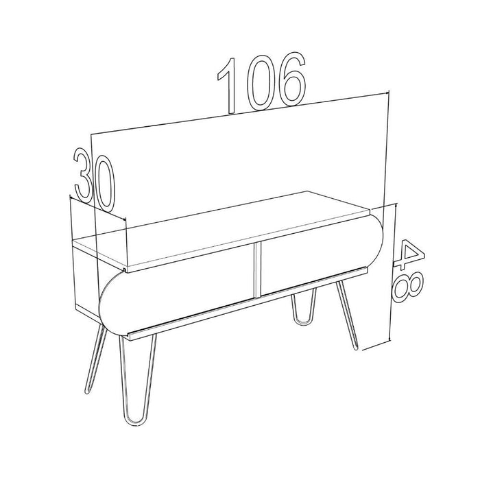 Porta TV Ilia rovere 106x30x48H