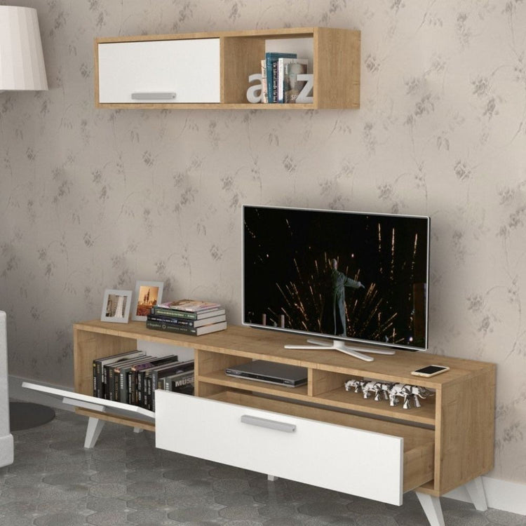 Porta tv 180x35x47h Slim D2306TV180M109 colore rovere bianco