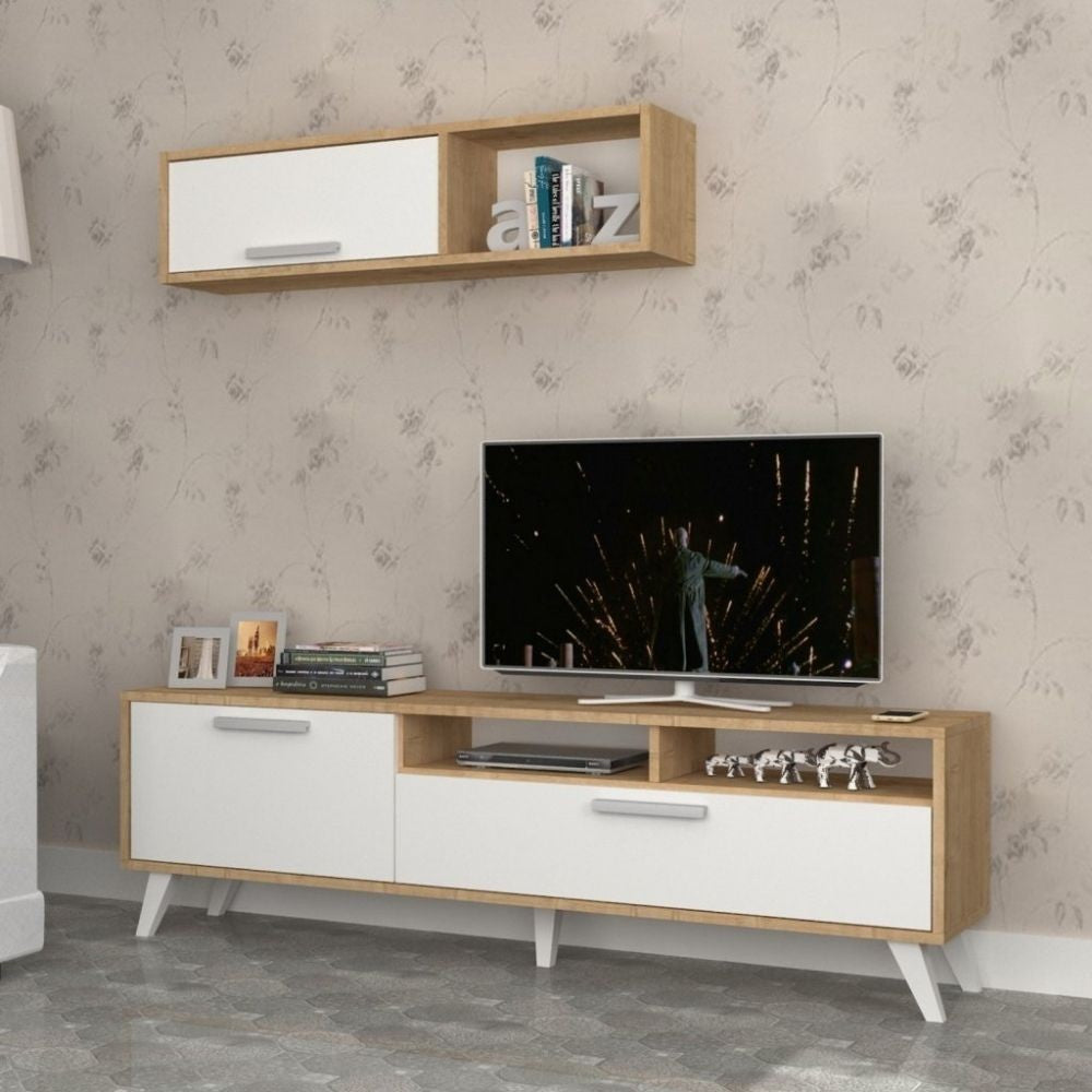 Porta tv 180x35x47h Slim D2306TV180M109 colore rovere bianco