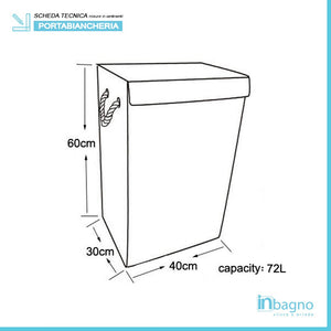 Cesto Portabiancheria in Tessuto con Stampa colore Panna da Lavanderia