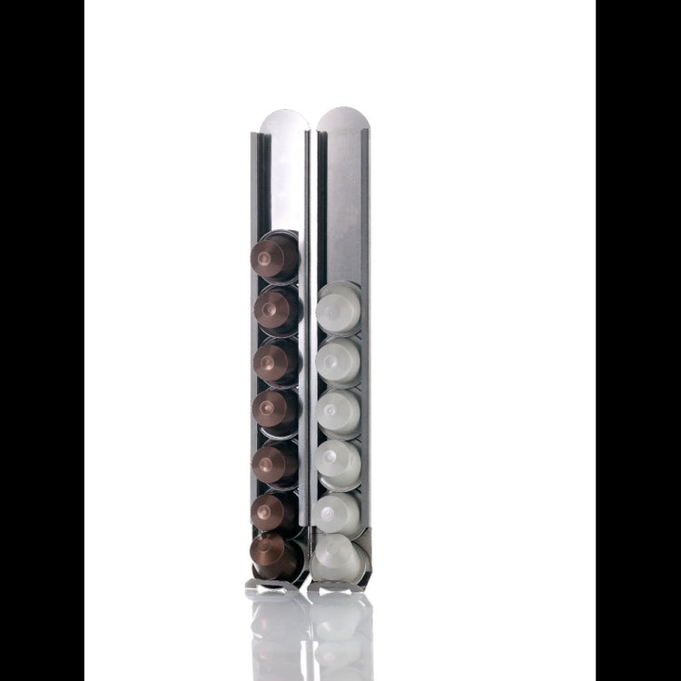 Portacapsule da parete Nespresso®, dispenser per capsule Nespresso®, set di 2, acciaio inox