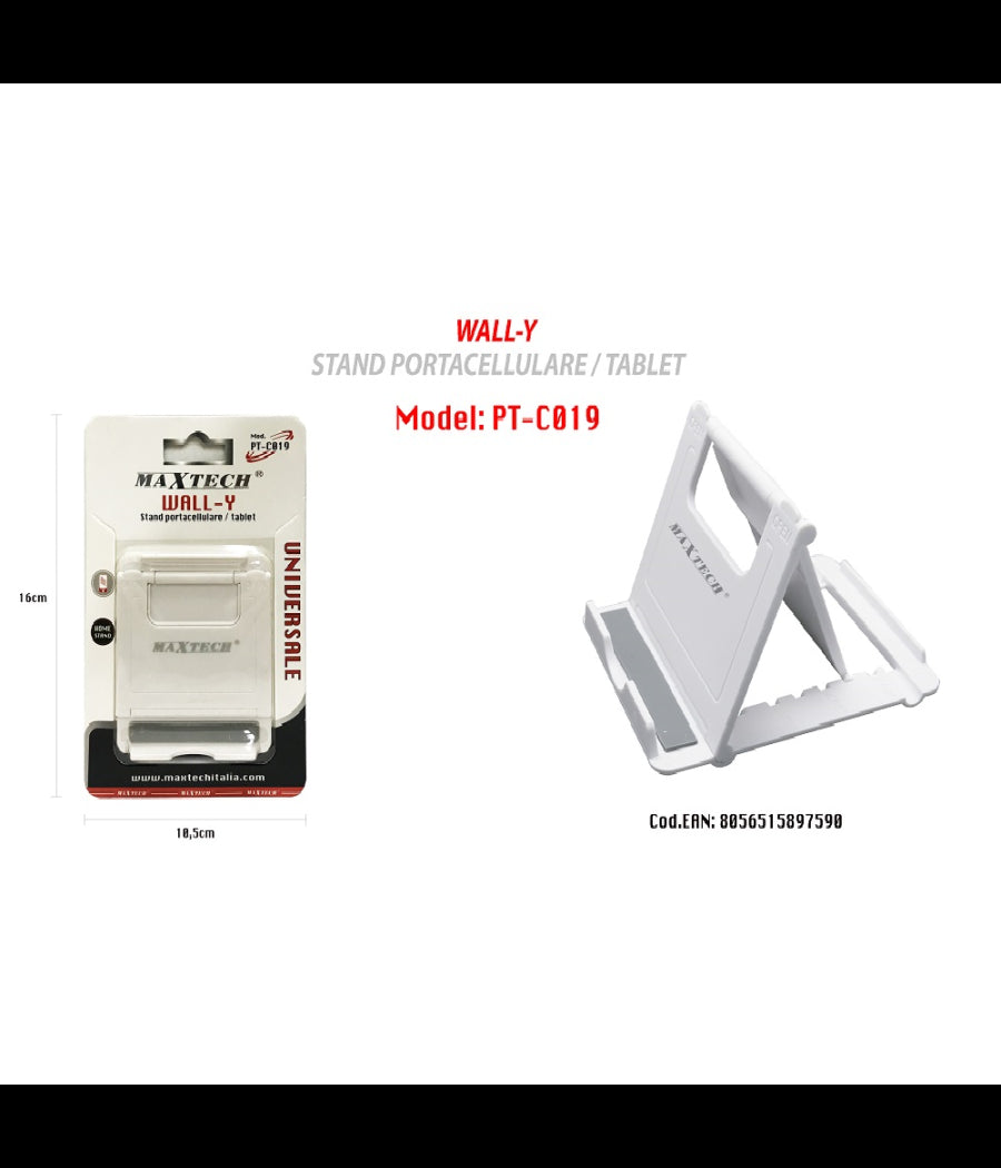 Portacellulare Stand Cellulari Tablet Supporto Universale Tavolo Maxtech Pt-c019         