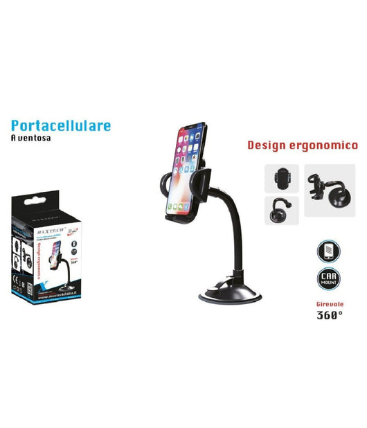 Portacellulare Universale Per Auto Per Ipad Smartphone Navigatore Maxtech Pt-c007         