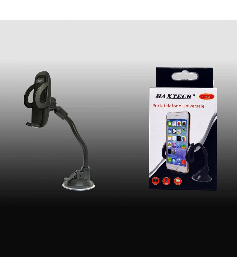 Portacellulare Universale Per Auto Per Ipad Smartphone Navigatore Maxtech Pt-c007         