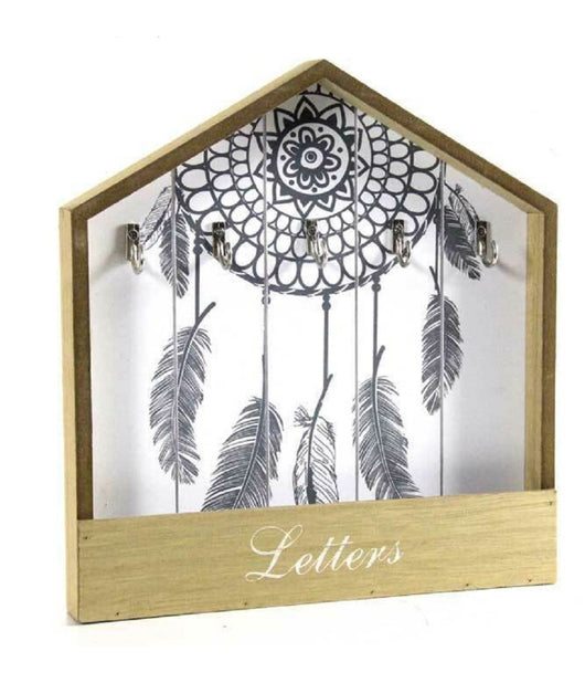 Portachiavi Lettere Appendino Legno Cassetta 27x3x30cm Indian Shabby Chic 765858         