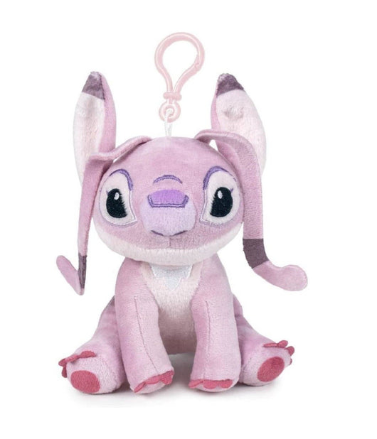 Portachiavi Stitch Angel Peluche Morbido Rosa Lilo & Stitch Con Clip Per Borsa         