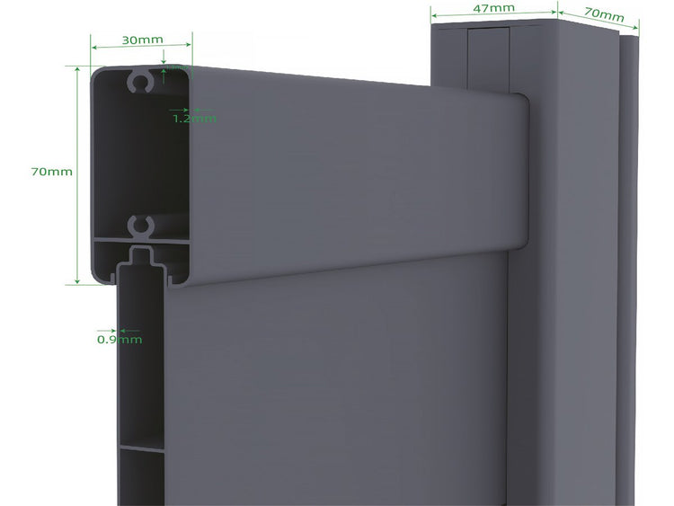 Porta a battente in alluminio "Bastien" - 100 x 176 cm - Antracite