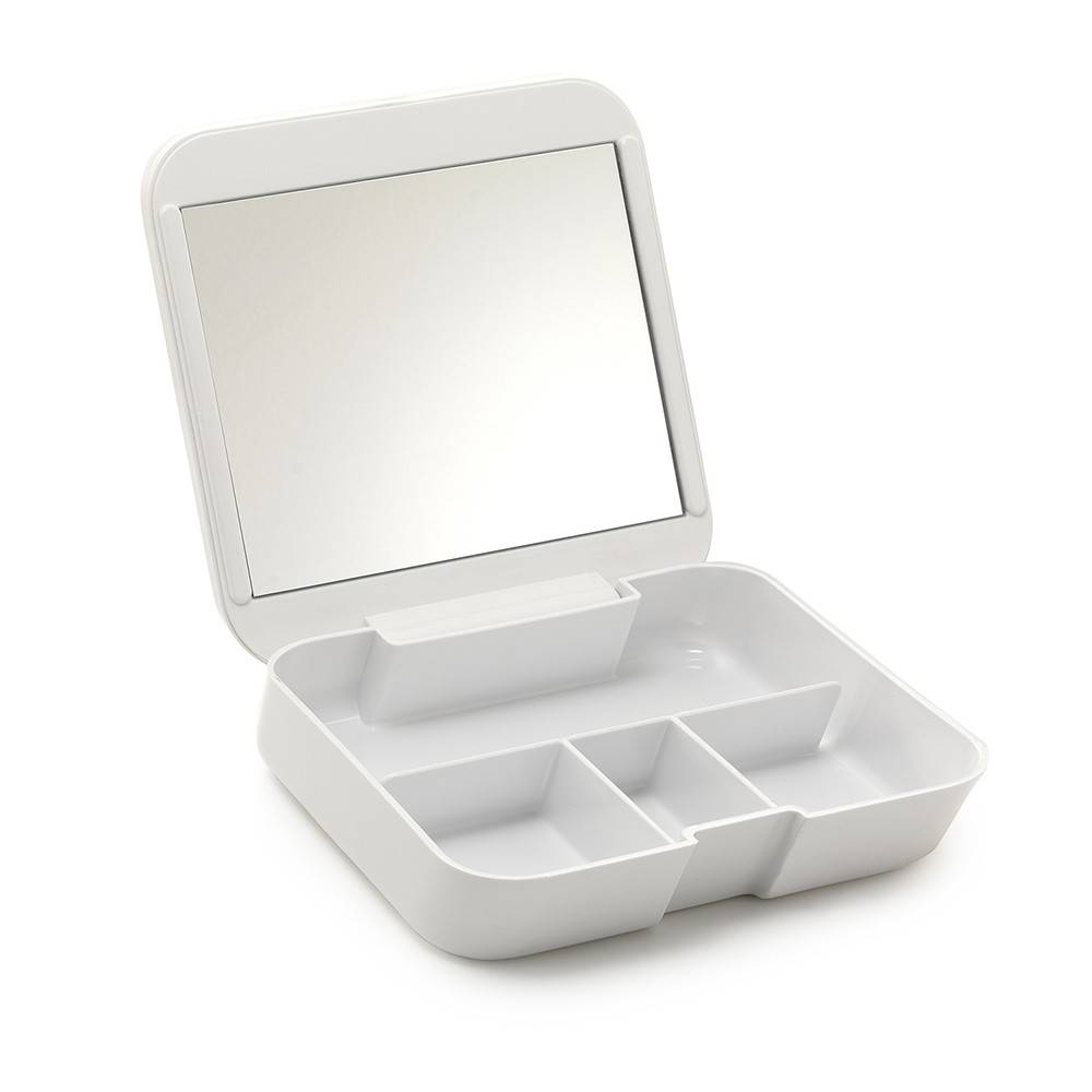 Portaoggetto organizer GEDY linea Seventy con specchio colore Bianco - Gedy