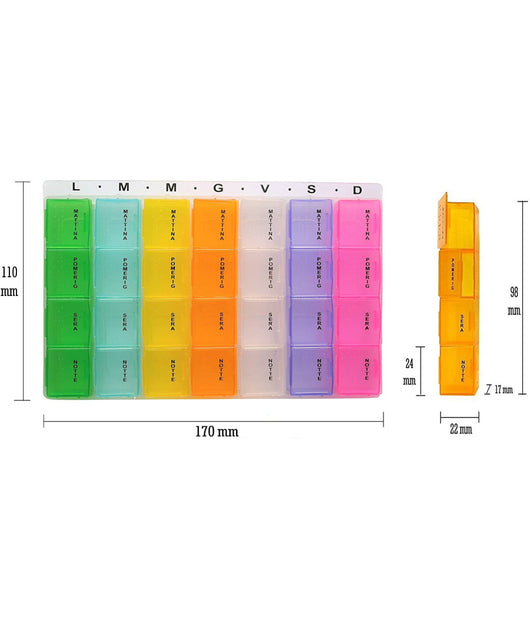 Portapillole Porta Pillole Pill Box 7 Giorni Settimanale Mattina Pomeriggio Sera         