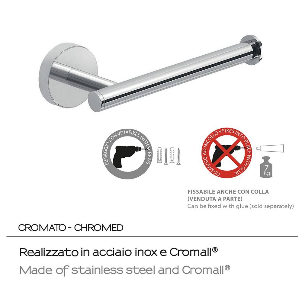 Portarotolo a muro Gedy in acciaio inox e cromall serie Eros - Gedy