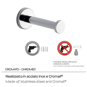 Portarotolo a muro Gedy in acciaio inox e cromall serie Felce - Gedy