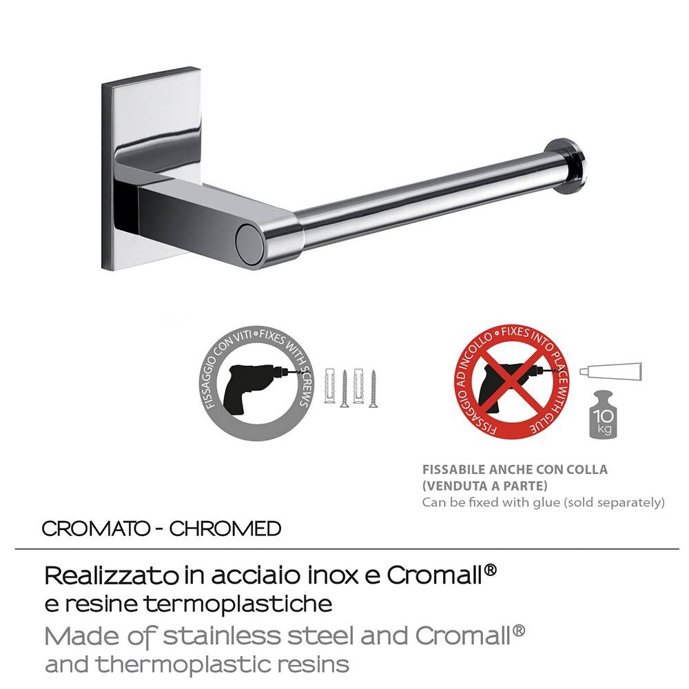 Portarotolo a muro Gedy in acciaio inox e cromall serie Maine - Gedy