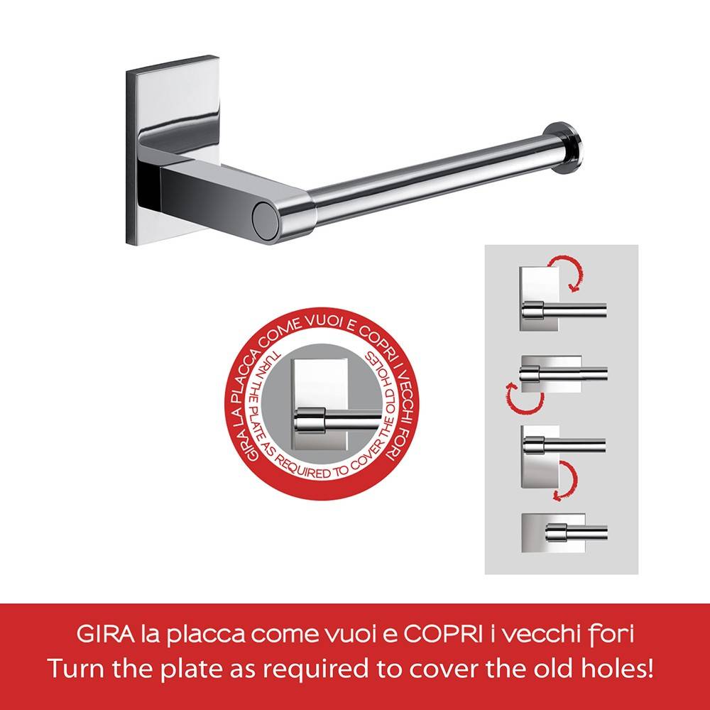 Portarotolo a muro Gedy in acciaio inox e cromall serie Maine - Gedy