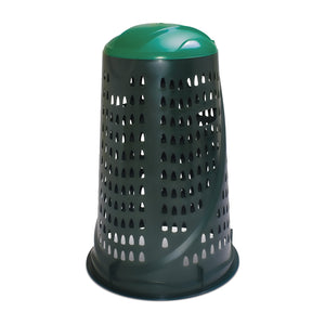 Portasacco da 110LT dotato di ferma busta. Bidone da giardino Ø 56x 88h cm. Colore verde. Solido e resistente. Made in Italy