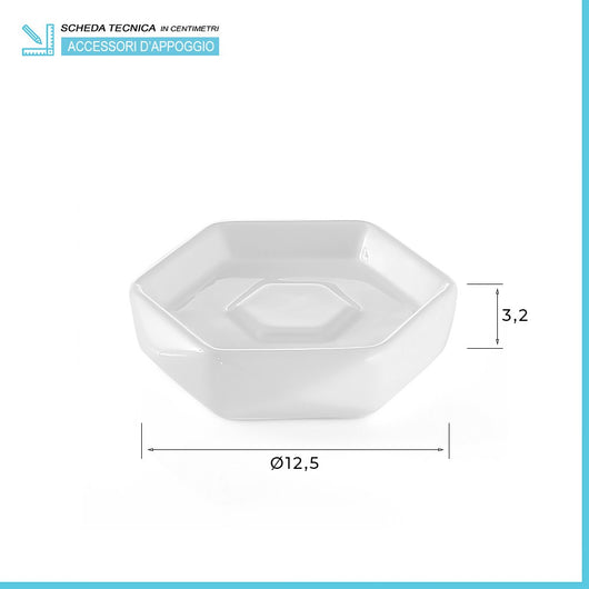 Portasapone bagno bianco da appoggio Gedy serie Dalia in ceramica