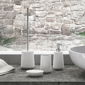 Portasapone bagno da appoggio bianco Gedy serie Marika in ceramica