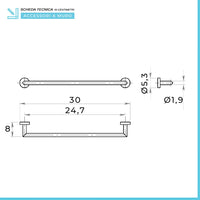 Portasciugamani 30 cm Gedy serie Project in acciaio inox cromato lucido