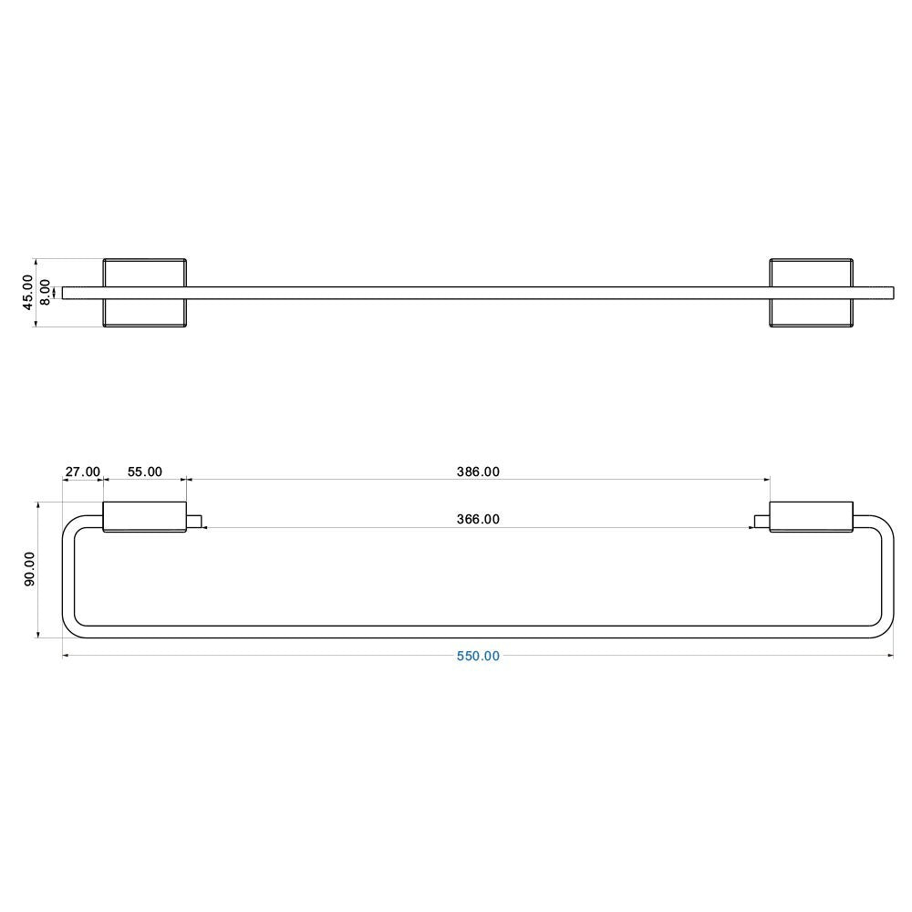 Porta Asciugamani 55 Cm a parete con doppia modalitÃ  di fissaggio