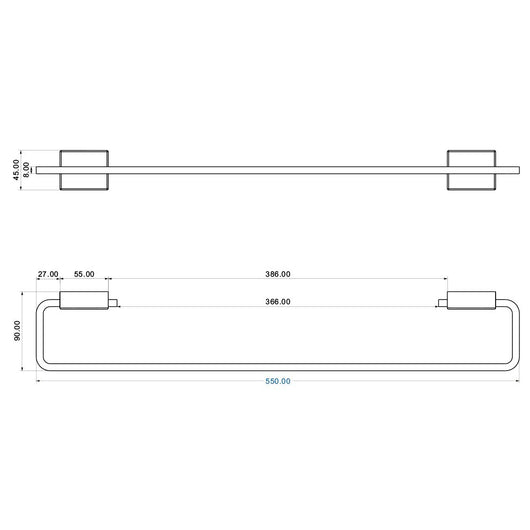 Porta Asciugamani 55 Cm a parete con doppia modalitÃ  di fissaggio