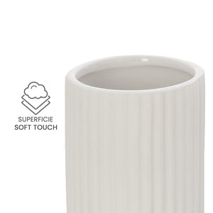 Portaspazzolini bagno da appoggio bianco in ceramica soft touch Spring