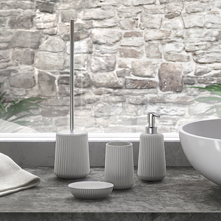 Portaspazzolini da appoggio bagno grigio Gedy serie Marika in ceramica