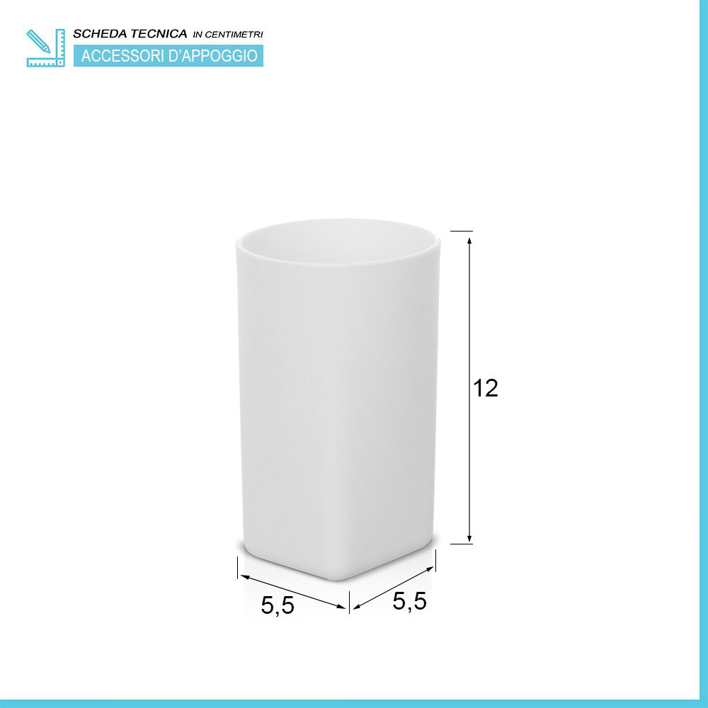 Portaspazzolini da appoggio bianco in abs Tender