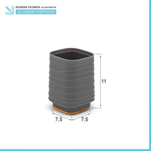 Portaspazzolini da appoggio grigio in abs e bambÃ¹ Wave