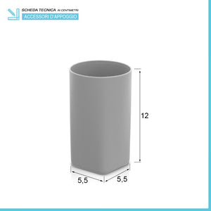 Portaspazzolini da appoggio grigio in abs Tender