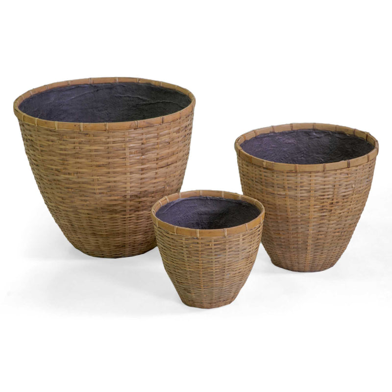 Portavaso cemento bambu' 1-3 naturale svasato cm ø49h43