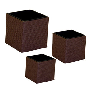 Portavaso polyrattan 1-3 noce quadro cm38x38g38