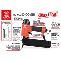 FISSATRICE PNEUMATICA RO-MA 90 COMBI RED LINE 1/4" CHIODINI-PUNTI ROMEO MAESTRI