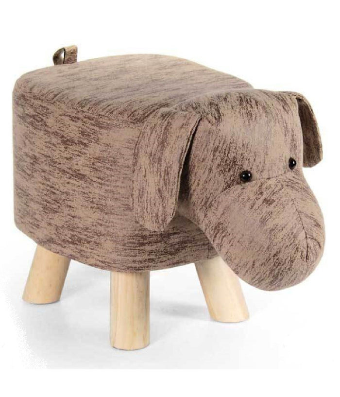 Pouf Cane Bambini Sgabello Poggiapiedi Imbottito Piedi Legno 46x26x28 Cm 808692         