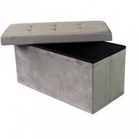 POUF CONTENITORE QUADRATO IN STOFFA GRIGIO SCURO