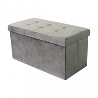 POUF CONTENITORE QUADRATO IN STOFFA GRIGIO SCURO