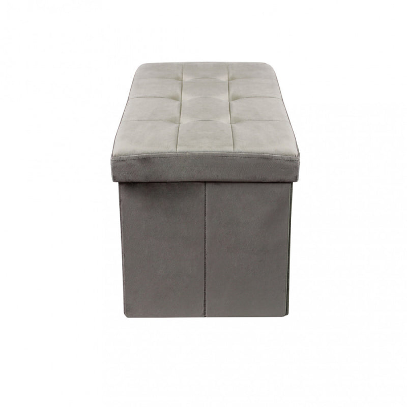 POUF CONTENITORE QUADRATO IN STOFFA GRIGIO SCURO