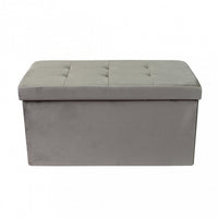 POUF CONTENITORE QUADRATO IN STOFFA GRIGIO SCURO