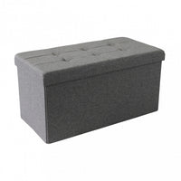 POUF CONTENITORE RETTANGOLARE IN STOFFA GRIGIO