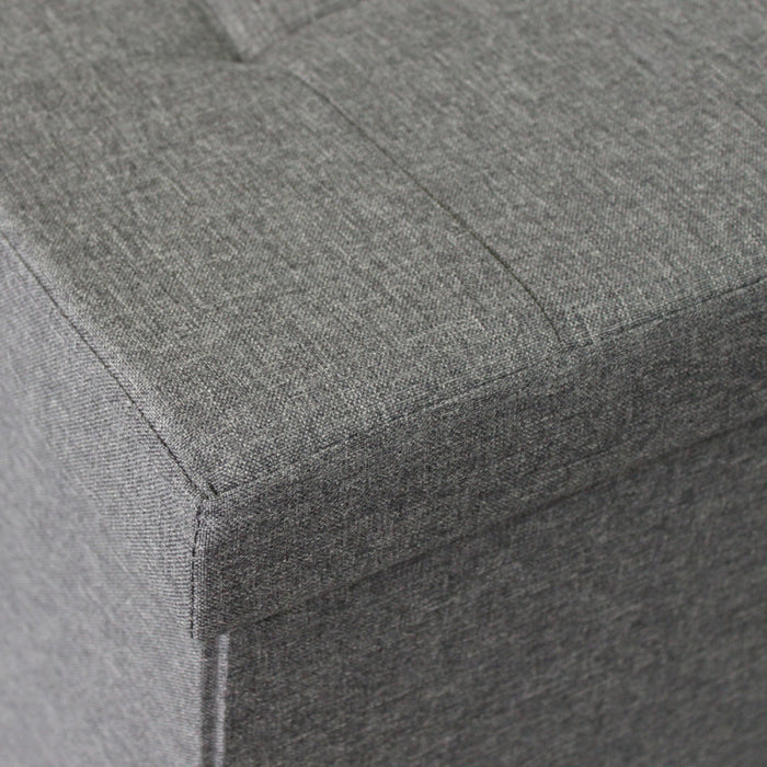 POUF CONTENITORE RETTANGOLARE IN STOFFA GRIGIO