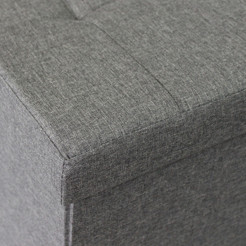 POUF CONTENITORE RETTANGOLARE IN STOFFA GRIGIO