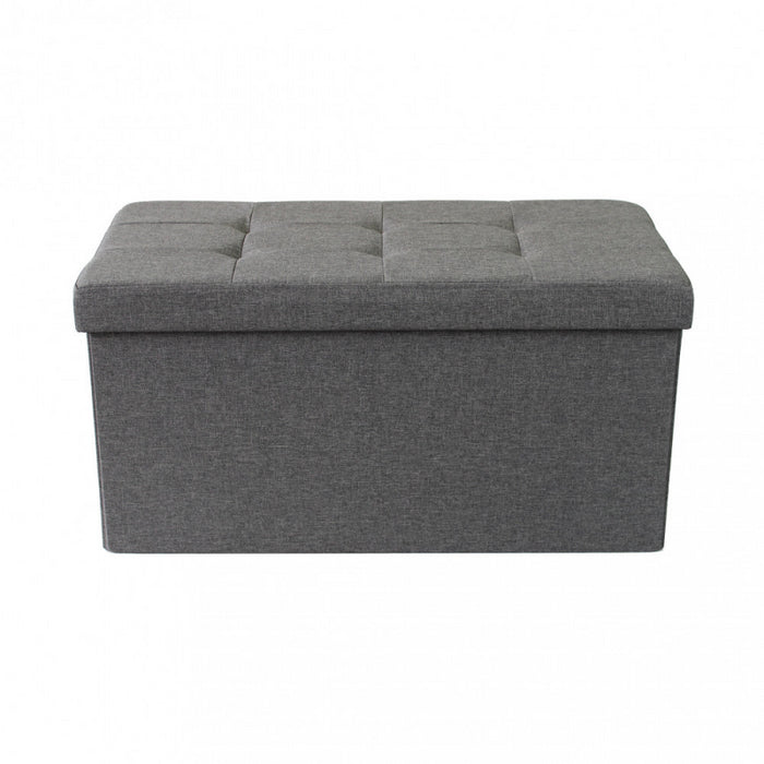 POUF CONTENITORE RETTANGOLARE IN STOFFA GRIGIO