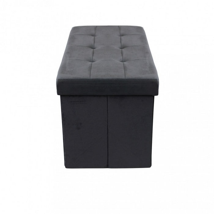 POUF CONTENITORE RETTANGOLARE IN VELLUTO NERO