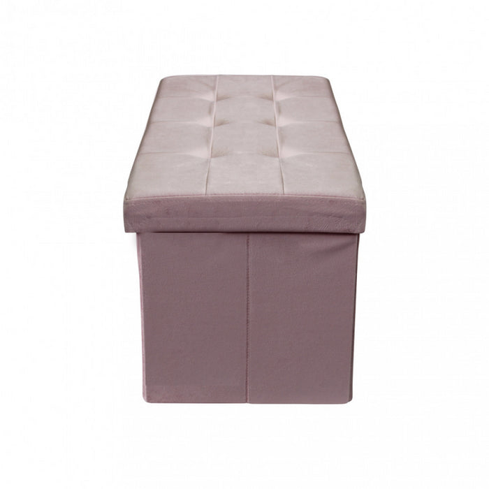 POUF CONTENITORE RETTANGOLARE IN VELLUTO ROSA