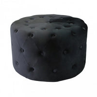 POUF ROTONDO IN VELLUTO NERO