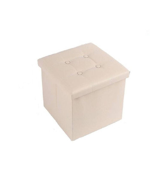 Pouff Puff Pouf Contenitore Imbottito Portaoggetti Seduta Beige 30x30x30cm 79428         